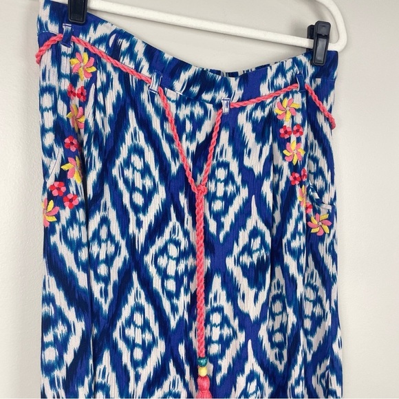 Soft Surroundings Maxi Skirt Blue Ikat Womens Petite Small Bohemian Hippie - Picture 3 of 8